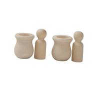 NUOBESTY 20 Impostati Pupazzi in Legno Grezzo per Pittura Diy Corpi Piccoli Non Rifiniti per Decorazioni e Progetti Creativi Naturale Sicuro Ed Ecologico