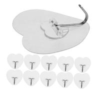 NUOBESTY 20 pezzi Ganci Adesivi Cuore in Acciaio Appendiabiti Autoadesivi Resistenti per Cucina Bagno Camera per Cappotti Asciugamani Sciarpe e Borse Facili da Installare Senza Forare