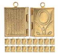 NUOBESTY 20 Pezzi Pendenti in Rame Rettangolari Color Oro Design Libro Antico per Gioielli Fai da Te, come Charm Personalizzato per Collane e Accessori Artigianali