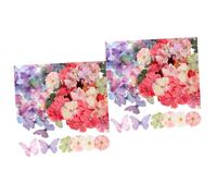 NUOBESTY 200 Pz Farfalle Doppio Colori Misti + Fiori Colori Misti 50 Pezzi Fiori Finti Fiori all'Uncinetto Decorazioni Feste addobbi Feste Decorazioni per la casa Ornamenti Floreali