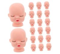 NUOBESTY 20pezzi Miniature Doll Heads for DIY Crafts Adornments for Keychains And Home Decor Cute Vinyl Doll Parts Dollhouse Accessories