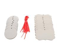 NUOBESTY 24 Pezzi Kit Decorazioni Natalizie Bianco per Sublimazione, in | Due Forme Rotonda e Card, Nastri Rossi Già Infilati, da Appendere Subito