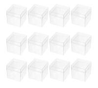 NUOBESTY 24 Pezzi Scatole Trasparenti con Coperchio Contenitori Quadrati in Plastica Chiara per Caramelle e Piccoli Oggetti Organizer Decorativo per Feste e Uso Personale