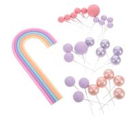 NUOBESTY 28 Pezzi Topper Torta con Mini Palloncini Arcobaleno Decorazioni Festa Compleanno e Matrimonio Set Cake Toppers Festivi per Fotografia e Celebrazioni