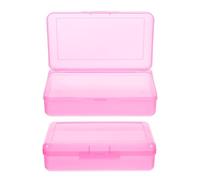 NUOBESTY 2pezzi Astuccio Rettangolare Grande in Plastica Trasparente Per Penne Gomme e Materiali Artistici Rigido e Resistente Per Ufficio e Scuola