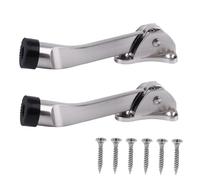 NUOBESTY 2pezzi Parti di Dispositivo Anticollisione Supporto per Porta in Lega di Zinco Fermaporta Premium Supporto per Porta Scatto Fermaporta da Parete Base Ampia Protezione Gomma di Cava