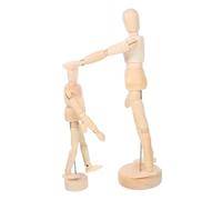 NUOBESTY 2pezzi Statuette Legno Snodabili Manichini per Artisti Modelli Figure Umane in Legno per Esercitazioni Artistiche e Studio Anatomia