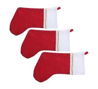 NUOBESTY 3 Calze Natalizie in Feltro di Grandi Dimensioni - 43 Cm, Rosse E Bianche, da Appendere al, Decorazioni Natalizie per Babbo Natale