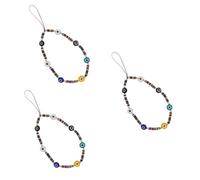 NUOBESTY 3 Pezzi Cordino Telefono con Pendente Del Diavolo Resistente e Staccabile Laccio Portacellulare Elegante e Accessorio Boho per Prevenire Smarrimenti Colore Casuale