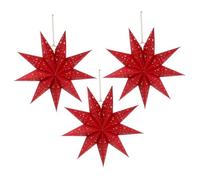 NUOBESTY 3 pezzi Lampade Sospensione Forma Stella Carta Nove Punte Paralumi Decorativi per Natale e Matrimoni Accessori per Decorazioni Festive