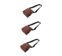 NUOBESTY 3 Pezzi marsupio con tasca con borchie Cintura utensili sacchetto della chiave inglese borsone di costruzione borsa marsupio porta attrezzi fibra chimica Light Brown