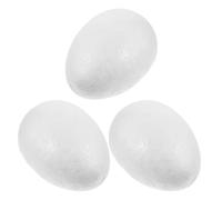 NUOBESTY 3 Pezzi Uova Decorative Pasquali in Schiuma Bianca, Dipingibili | Adulti ed Educatori, Superficie Pronta per Pennarelli, Adatte a Cestini Creativi e Fiere Scolastiche