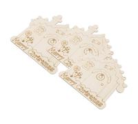 NUOBESTY 3 Pezzi Wooden House Wreath Ornaments Unfinished For DIY Painting Rustic Natural Wood Crafts With Hanging Rope Blank Christmas Cutouts For Holiday Decor