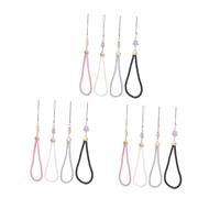 NUOBESTY 3 Set Cinturino Per Telefono Con Stelle Lanyard Intrecciata Per Fotocamera Portachiavi E Sport Nero Rosa 4 Pezzi * 3