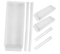NUOBESTY 3 Set Contenitore per Accessori Macchina da Cucire Cassetto e Guida in Plastica Bianca, Bordo Arrotondato e Rimovibile, per Spazi di Lavoro e Tavoli da Cucito