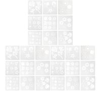 NUOBESTY 3 Set Stampo A Spruzzo Cavo Stencil Artigianato Riutilizzabile Pittura Costume Decorativo Modello di Disegno di Fiori Modelli Fai da Te L'animale Domestico 9 Pezzi * 3