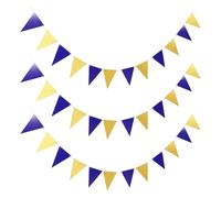 NUOBESTY 3 striscioni per feste: striscioni per feste con bandierine - Decorazioni colorate a forma di triangolo per compleanni, matrimoni, di laurea, carnevale, festival