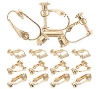 NUOBESTY 30 Pezzi Convertitori per Orecchini a Clip Regolabili in Oro Chiaro Accessori Fai da Te per Trasformare Orecchini Forati in Clip Chiusure Comode e Non Forate per Orecchie