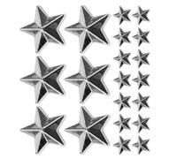 NUOBESTY 300 Pezzi Stella a Cinque Punte in Acrilico Argento | Design Flatback, Resistente All’usura, Applicazione Facile, per Eventi e Casa, Accessori Creativi
