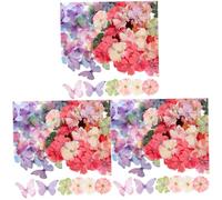 NUOBESTY 300 Pz Farfalle Doppio Colori Misti + Fiori Colori Misti 50 Pezzi Decorazioni Feste addobbi Feste pianta Finta Decori Applique per Ornamenti Nuziali Fiori Artigianali Garza