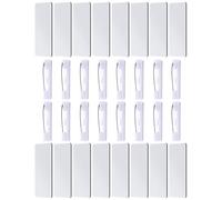 NUOBESTY 32 Pezzi Set di Targhette Nominative Vuote per Sublimazione con Spille da Balia in Metallo, Scheda Densa per Scrivere, per Ufficio e Scuole, Personalizzabili Fai da Te