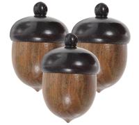 NUOBESTY 3pezzi Ciondolo Forma Ghianda in Legno Decorazione Per Gioielli Fai Da Te Ciondoli Per Bracciale e Collana