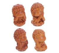 NUOBESTY 4 perline di legno naturale: per la creazione di gioielli - Perline sfuse tibetane intagliate a forma di dea della ricchezza con foro per collane e bracciali artigianali