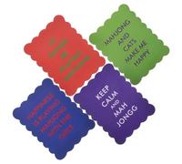 NUOBESTY 4 Pezzi Accessorio per Mahjong in Pvc Colorato, 4 Carte Ondulate | Aiuto Portatile per Mescolare le Tessere, Bordi Smerlati Resistenti ai Graffi, per Serate di Gioco