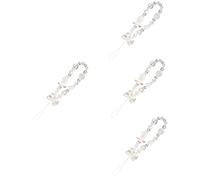 NUOBESTY 4 Pezzi Cinturino Decorativo per Telefono con Perline Coniglio e Cinghia Leggera e Chic per Smartphone e Fotocamera per Donne e Ragazze Design per Evitare Cadute e Smarrimenti