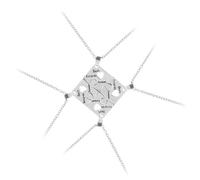 NUOBESTY 4 Pezzi Collana Pendente per Migliori Amiche Cuore Puzzle Inciso | Lega Anallergica di Piombo, Design Amichevole, per Ragazze Adolescenti, Colore Argento