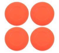 NUOBESTY 4 Pezzi Disco da Hockey da Allenamento in PVC Arancione | Durezza Regolabile, Superficie Opaca Liscia e Piatta, Colpo Preciso, per Bastoni e Pavimenti Lisci