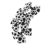 NUOBESTY 4 Pezzi Fermaglio Chioma Bambina Fiocco Stampa Mucca Nero Bianco
