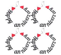 NUOBESTY 4 Pezzi Festone Anniversario Matrimonio con Cuori Scarlatti e Scritta Glitterata Decorazione Appesa Romantica per Feste e Celebrazioni