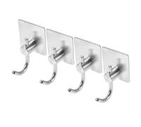 NUOBESTY 4 pezzi Ganci Adesivi da Parete in Acciaio Resistente Appendini per Asciugamani Abiti e Chiavi Portasciugamani Autoadesivi per Bagno Camera e Armadio Design Moderno e Supporto