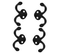 NUOBESTY 4 pezzi Ganci da Parete in Lega Nero Stile Antico Appendini Resistenti per Asciugamani Cappotti e Chiavi Portasciugamani Compatti per Bagno e Camera da Letto