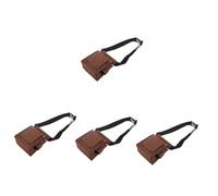 NUOBESTY 4 Pezzi Marsupio Con Tasca Con Borchie Cintura Portautensili Per Elettricista Borsa Degli Attrezzi Rotolante Borsone Di Costruzione Lavoro Fibra Chimica Light Brown
