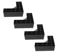 NUOBESTY 4 Pezzi Rialzi per Mobili in Plastica Nera L-shaped per Divano e Frigorifero, Gambe Leggere e Resistenti che Prevengono Danni al Pavimento, per Aumentare Altezza Letto e Divano