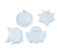NUOBESTY 4 Pezzi Stampi in Silicone per Sottobicchieri Resinati Halloween Stampo Antiadherente per Fai da Te Morbido e Resistente Facile da Smontare e Lavabile