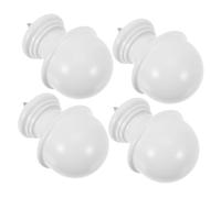 NUOBESTY 4 Pezzi Testa Decorativa per Bastone in Legno Bianco Compatibile con Bastoni Raffinato per Arredamento Casa