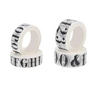 NUOBESTY 4 Rotoli Nastro Washi Retrò Lettere e Numeri per Scrapbooking | Rimozione senza Residui, Decorazione Fai da Te, per Biglietti e Scatole Regalo, Adatto a Amici e Insegnanti