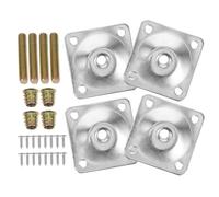 NUOBESTY 4 Set Parti Di Restauro Di Mobili Per Conico Gambe Fascia Finisce Nero Gamba Del Tavolo Regolabile Rafforzare Silver Ferro Da Stiro