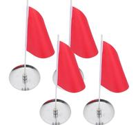 NUOBESTY 4 Set Set di Bandierine da Golf e Coppe in Acciaio Inox Bandiere Rosse, Facili da Installare, per Campo da Putting e Campi Ufficiali