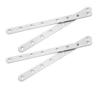 NUOBESTY 4 staffe piatte dritte: staffe piatte dritte in acciaio inossidabile da 24,5x2x0,3 cm - Piastre di giunzione per mobili e ripiani in legno