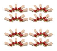 NUOBESTY 40 Pezzi Mollette Colorati e Rustici a Forma di Coccinella in Legno Versatili e Facili da Trasportare per Creativi e
