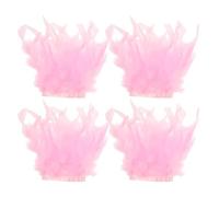 NUOBESTY 4pezzi Polsini in Organza Piume per Nail Art Decorazioni per Polsini Staccabili per Manicure da Donna Uso su Social Media Salone di Bellezza