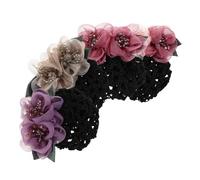 NUOBESTY 4pezzi Retina per Capelli Fiori per Donne Cuffie in Rete per Chignon Floreale Copertura Capelli Elegante con Fermaglio Fiori per Infermieri e Impiegate