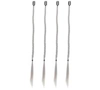NUOBESTY 4pezzi Treccia Sintetica per Capelli Clip Estensioni per Coda di Cavallo Trecce Morbide per Donne Toupet Intrecciato alla Moda Accessori per Capelli Versatili