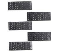 NUOBESTY 5 Fogli Adesivi per Tastiera Lingua Stickers per Letture Compatibili con Tutti Keyboard Standard e Laptop Resistente AI Graffi e Facile Applicare
