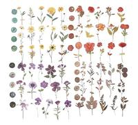 NUOBESTY 5 Pezzi 4 Adesivi di Fiori secchi Fai da Te Adesivi del diario Fantastici Adesivi Scrapbooking Paper Scrapbooking Adesivi Adesivo Materiale Artigianale Adesivi con Fiori secchi