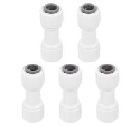 NUOBESTY 5 Pezzi Connettore Diritto per Depuratore Acqua in Plastica Bianco, Rapido, Uso Durevole e Assemblaggio Veloce, per Spazi Sotto Lavello Cucina
